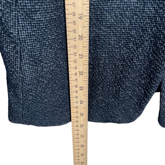 Ann Taylor Factory Tweed Blazer Size 6 Navy Blue One Button Career Workwear - Picture 10 of 12